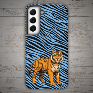 Tiger Pattern in Light Blue with Tiger Samsung Galaxy Case