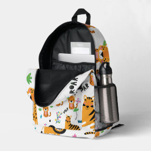 Tiger pattern printed backpack