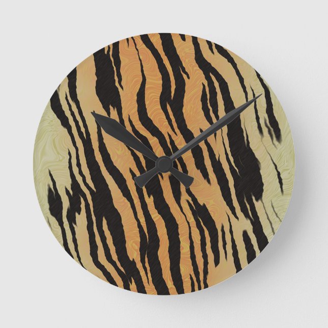 Tiger Pattern Round Clock (Front)