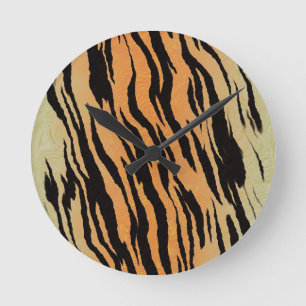 Tiger Pattern Round Clock
