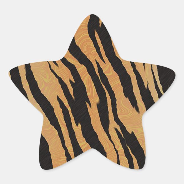 Tiger Pattern Star Sticker (Front)