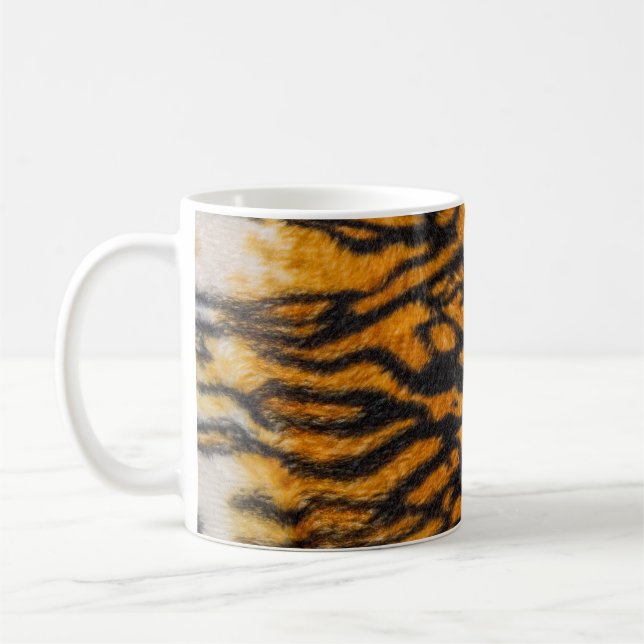 Tiger patterned backgroundabstract, animal, asia,  coffee mug (Left)