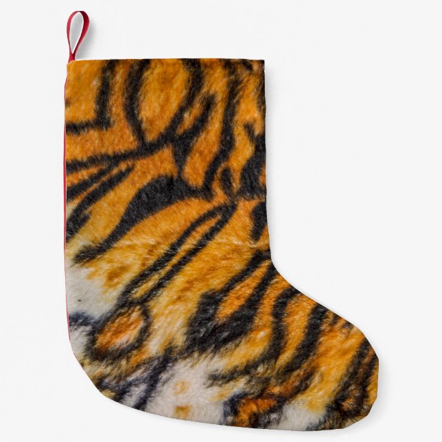 Tiger patterned backgroundpattern, tiger, abstract small christmas stocking (Front)