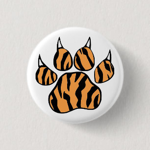 Tiger Paw Print 3 Cm Round Badge