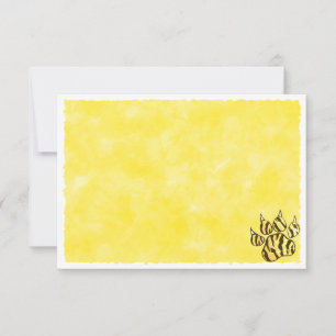 Tiger Paw Print Blank Watercolor Card