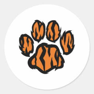 TIGER PAW PRINT CLASSIC ROUND STICKER