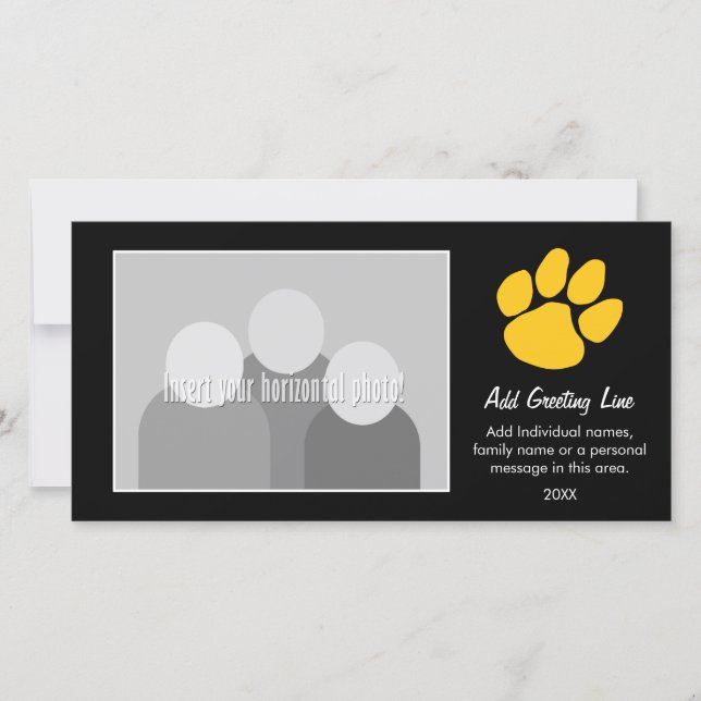 Tiger Paw Print - Sports Fan or Graduation Announcement (Front)