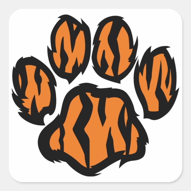Tiger Paw Square Sticker (Front)