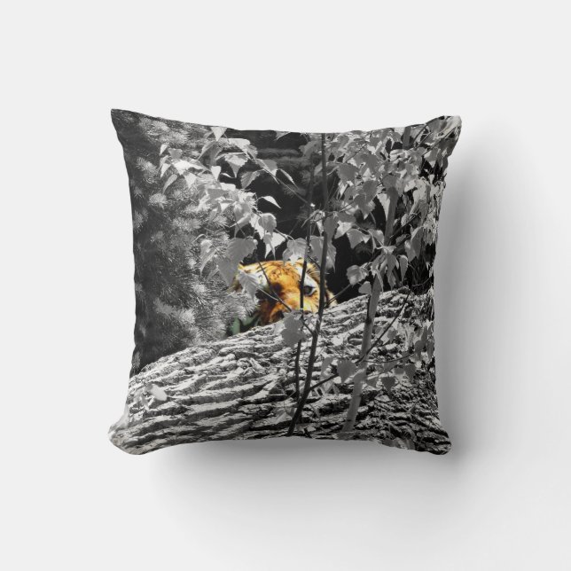Tiger Peek-a-boo Throw Pillow Double Sided Print (Front)