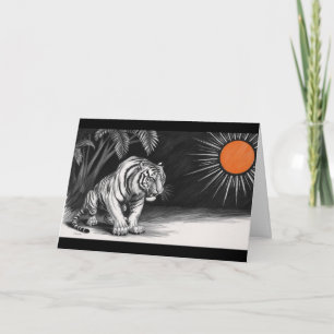 Tiger Pencil Sketch Card