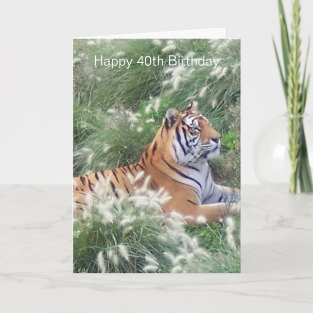 Tiger Personalised 40th Birthday Card (Front)
