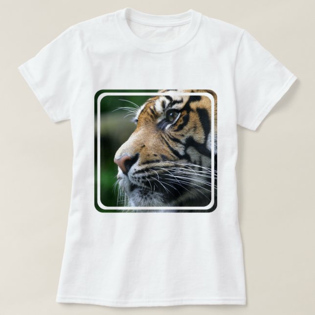 Tiger Picture Ladies Fitted T-Shirt (Design Front)