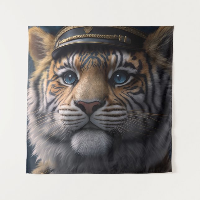 Tiger Pilot Captain Tapestry (Front)