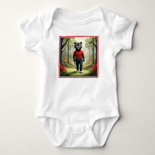 Tiger Playing Golf In The Woods,  Baby Bodysuit