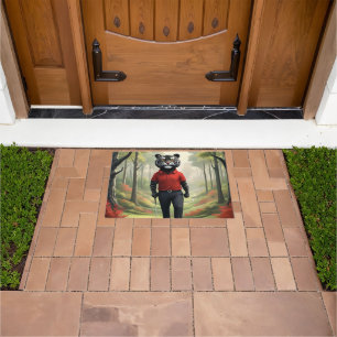 Tiger Playing Golf In The Woods, Doormat