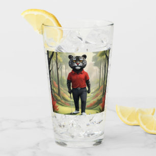 Tiger Playing Golf In The Woods,  Glass