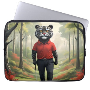 Tiger Playing Golf In The Woods, Laptop Sleeve