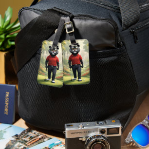Tiger Playing Golf In The Woods, Luggage Tag