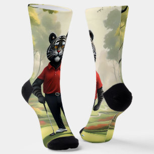 Tiger Playing Golf In The Woods, Socks