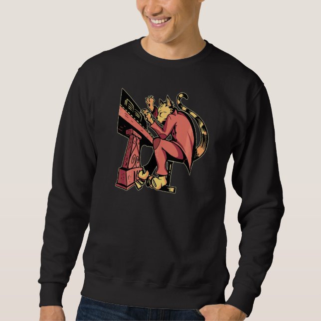 Tiger Playing Piano Sweatshirt (Front)