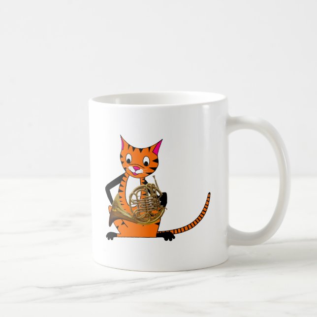 Tiger Playing the French Horn Coffee Mug (Right)