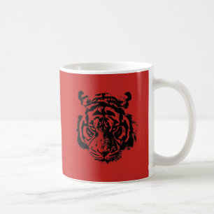 Tiger Pop Art Red Black Coffee Mug