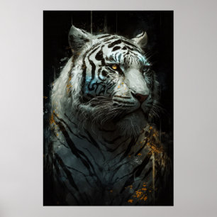 Tiger Portrait Animal Nature Wildlife Painting Art Poster