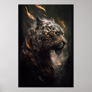 Tiger Portrait Animal Nature Wildlife Painting Art Poster