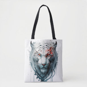 Tiger Portrait Animal Painting Wildlife Outdoors  Tote Bag