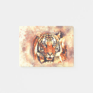 Tiger Portrait Art Abstract Watercolor Vintage Post-it Notes