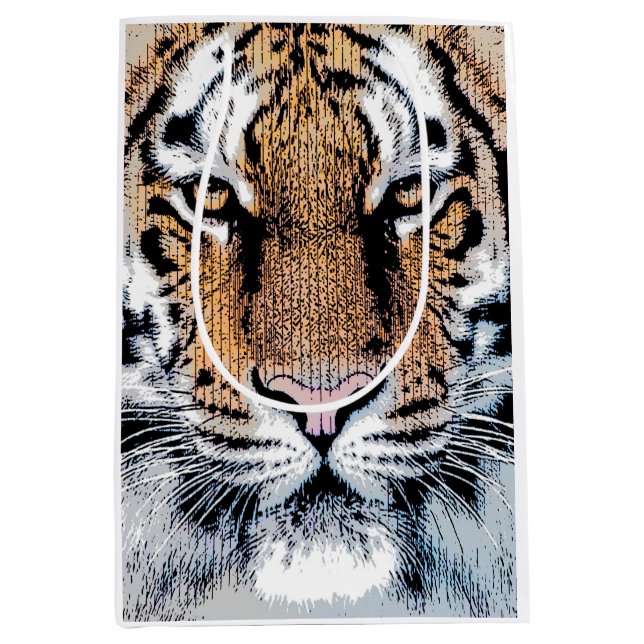 Tiger Portrait Graphic Style Medium Gift Bag (Front)