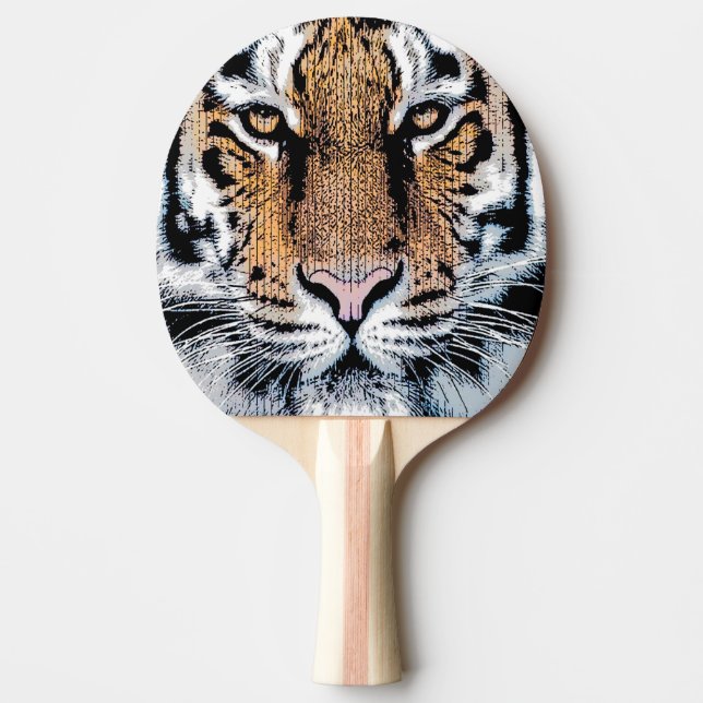 Tiger Portrait Graphic Style Ping Pong Paddle (Front)
