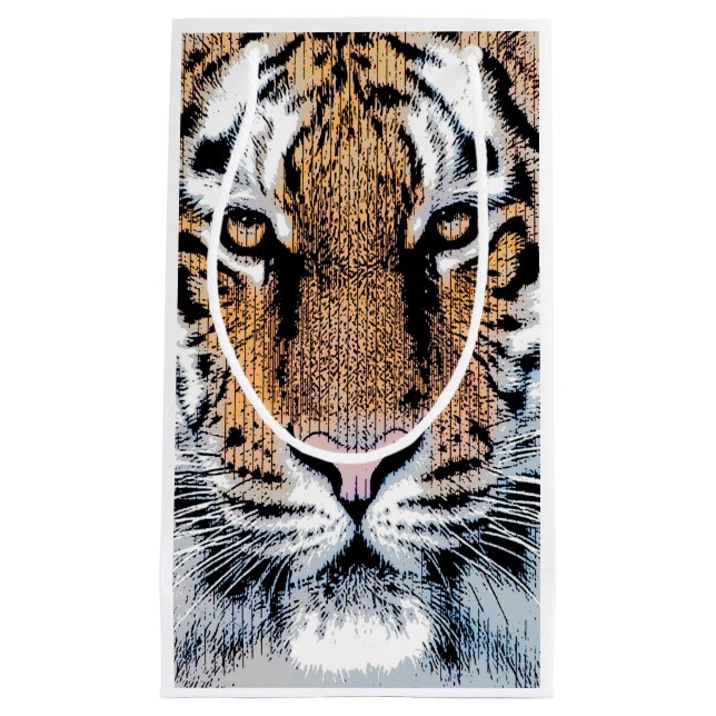 Tiger Portrait Graphic Style Small Gift Bag (Front)