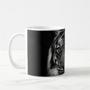TIGER PORTRAIT IN BW COFFEE MUG