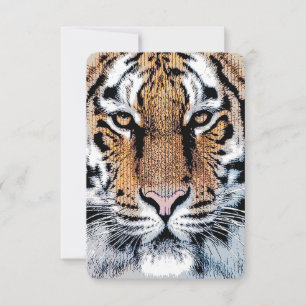 Tiger Portrait in Graphic Press Style