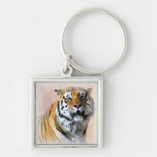 Tiger portrait key ring