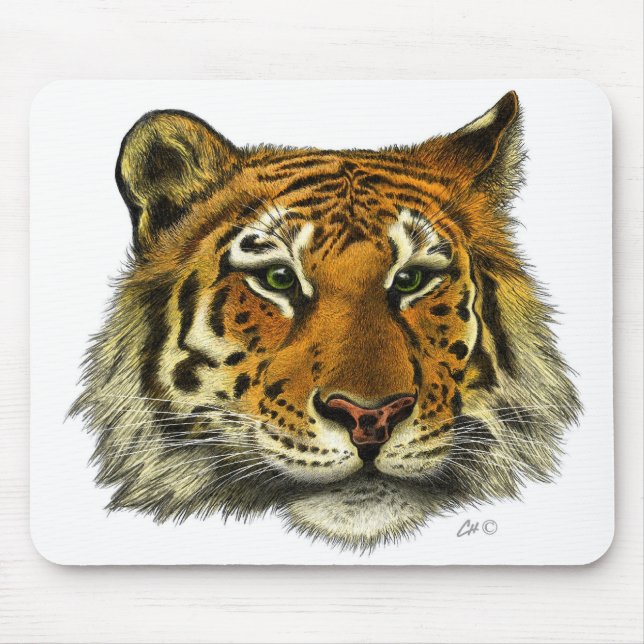 Tiger Portrait Mouse Mat (Front)