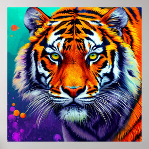 🐅 Tiger Portrait Wall Art Jungle Wildlife 