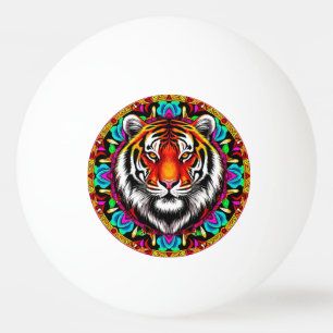 Tiger Portrait with Mandala Design Ping Pong Ball