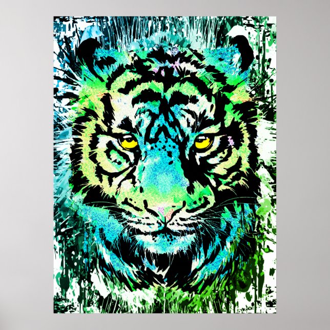 Tiger Poster - Colorful Tiger Eyes  (Front)