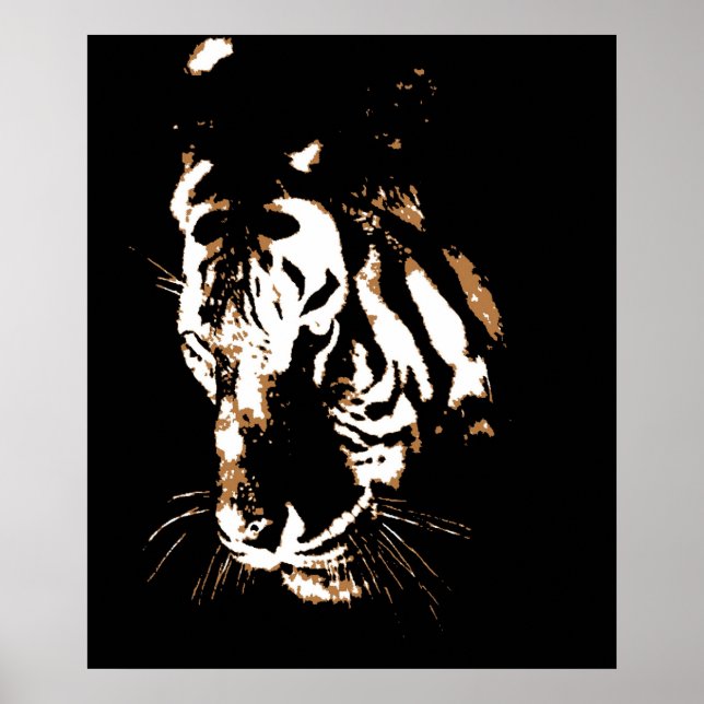 Tiger Poster Print - Tiger Face Pop Art Posters (Front)