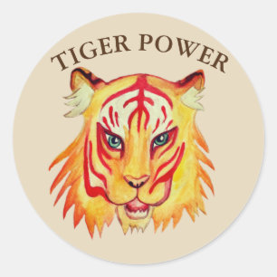 Tiger Power Classic Round Sticker