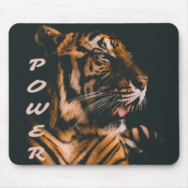 Tiger Power Stripes Fierce Motivational Mouse Mat (Front)