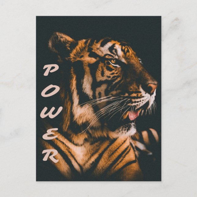 Tiger Power Stripes Fierce Motivational Postcard (Front)