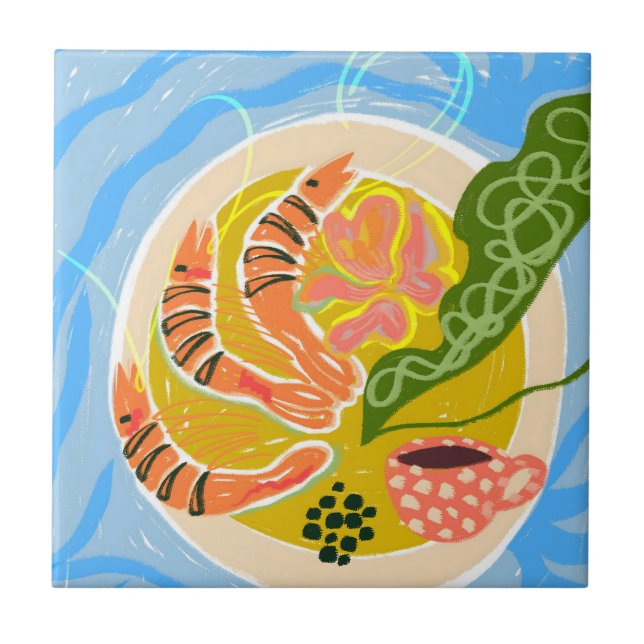 Tiger Prawns | Shrimp Sea Food Platter Tile (Front)