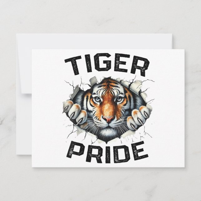 Tiger Pride Retro Tiger School Sports Team  Thank You Card (Front)