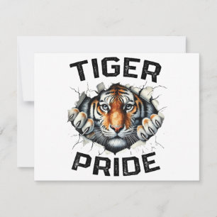 Tiger Pride Retro Tiger School Sports Team  Thank You Card