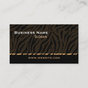 Tiger Print Black Masculine Business Card
