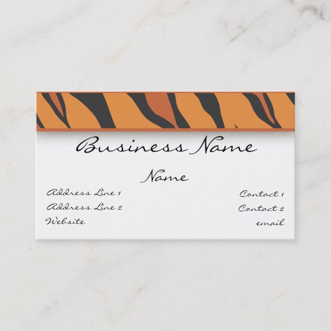 Tiger Print Business Card (Front)