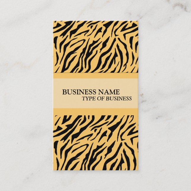 Tiger Print Business Card Template (Front)